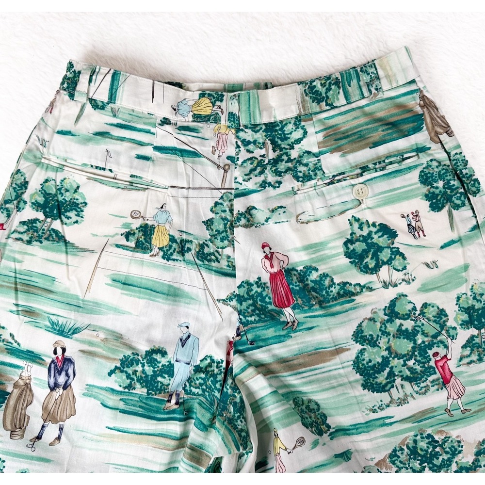 Vtg Tail Colorful Floral Pleated Tennis Golf High Waist Shorts Pockets Sz 10 - Picture 6 of 11